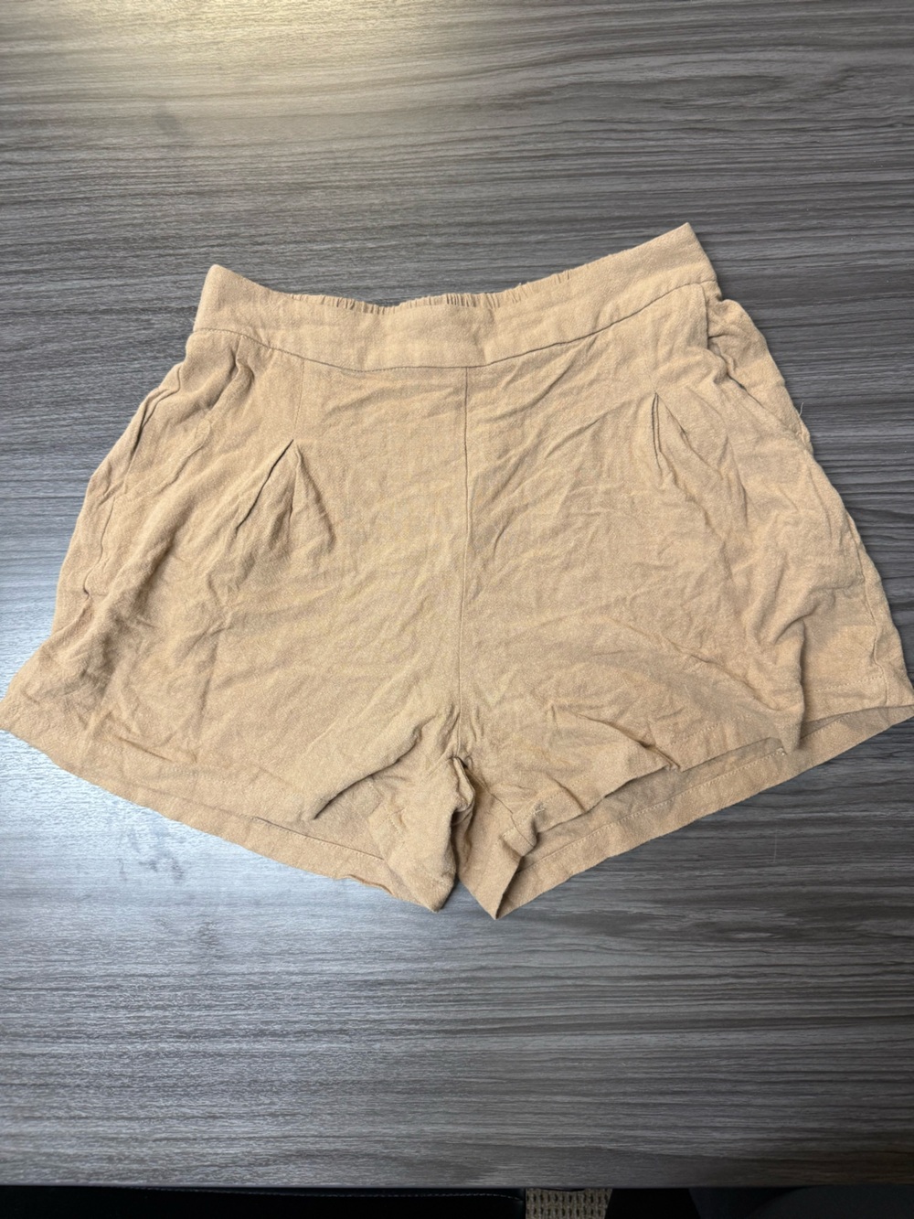Women's Casual High-Rise Tan Shorts